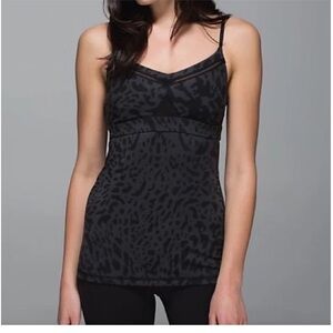 Lululemon Just Breathe Tank Animal Swirl Deep Coal Black Size 6.